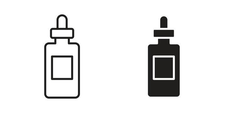 Oil dropper bottle icon outline vector set. icon vector isolated on white background. EPS 10