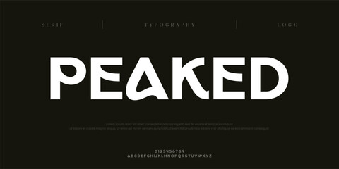 Peaked, Creative digital abstract Modern Alphabet Font. Typography urban style fonts for technology, digital, movie logo design. vector illustration
