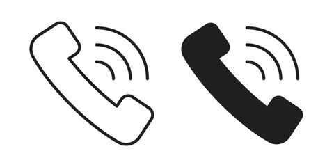 Fototapeta premium Phone call icon outline vector set. icon vector isolated on white background. EPS 10