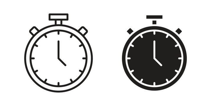 Stop watch icon outline vector set. icon vector isolated on white background. EPS 10