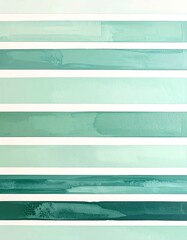 Abstract Background of Horizontal Teal and White Stripes with Textured Brush Strokes