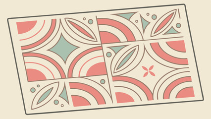 Retro Geometric Tile Pattern for Vintage Wallpaper or Textile Design Background Joyful Mid-Century Modern Flooring