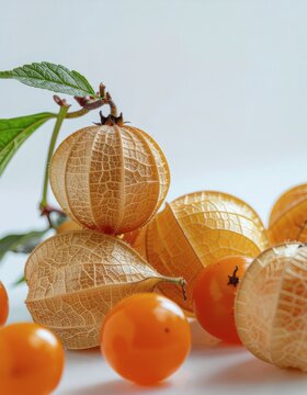 Physalis angulata on White Background