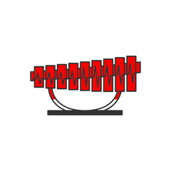 Fototapeta premium Red Marimba Illustration with Modern Abstract Style