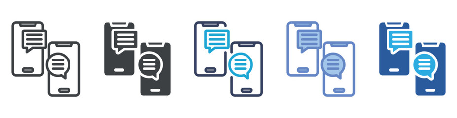 Fototapeta premium Communicate icon set multiple style collection