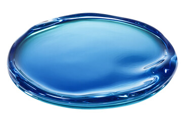 Close-Up of Glossy Blue Liquid Surface