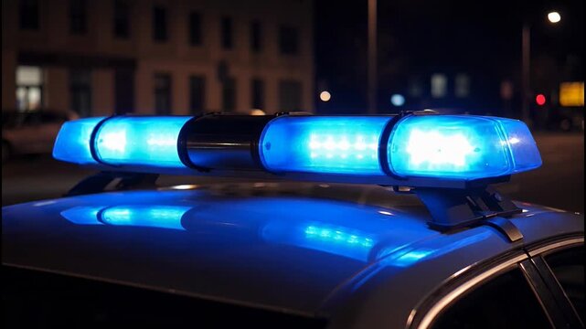 Flasher police car, close up.