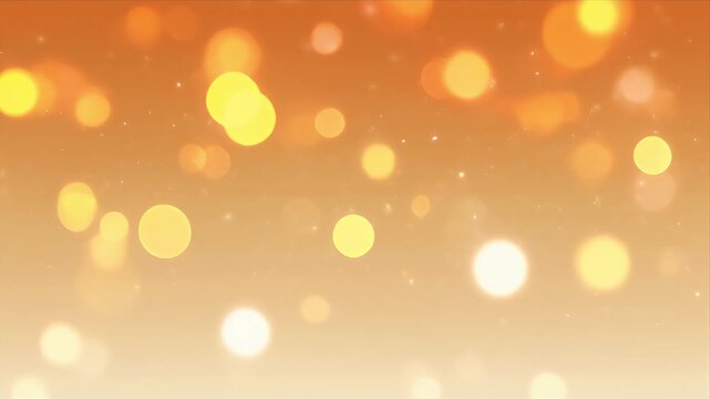 Warm golden bokeh lights shining brightly in orange background