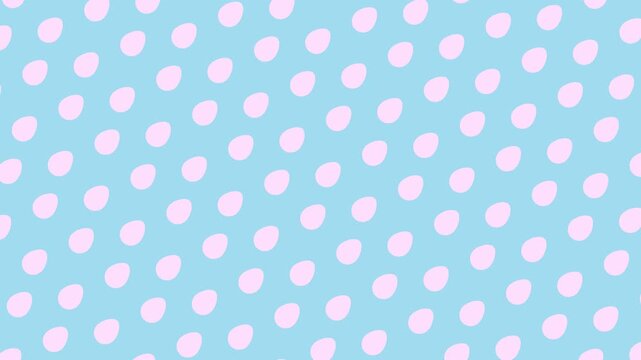 Seamless loop Easter background with a diagonal pattern of stylized eggs in soft pastel blue and pink. Minimal clean design for spring holiday videos, branding, retail displays and seasonal content