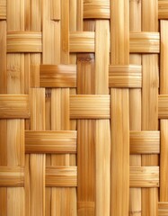 Close Up of Woven Bamboo Pattern with Warm Light and Vertical Orientation