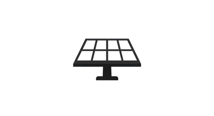 Simple vector icon of a solar panel, symbolizing clean, renewable energy generation. Represents sustainable power solutions, eco-friendly technology, and environmental responsibility