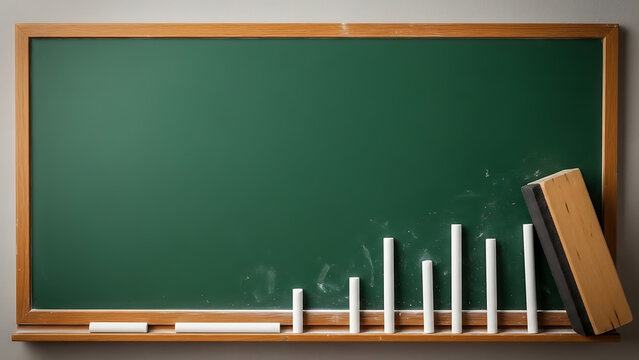 Blackboard with Chalk Pieces and Eraser