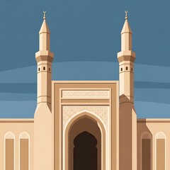 Obraz premium Illustration of a mosque architecture.