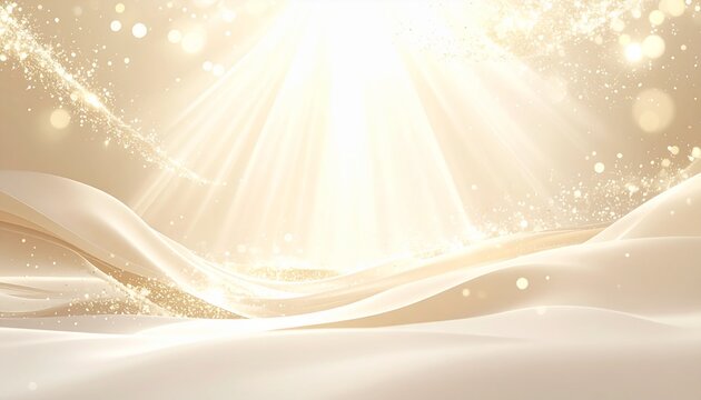 シャンパンベージュ光粒余白高級背景