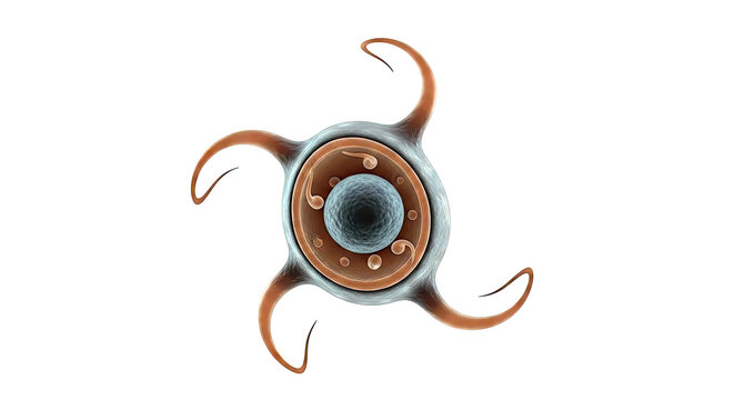 3D Render of a Zygote with Sperm Cells