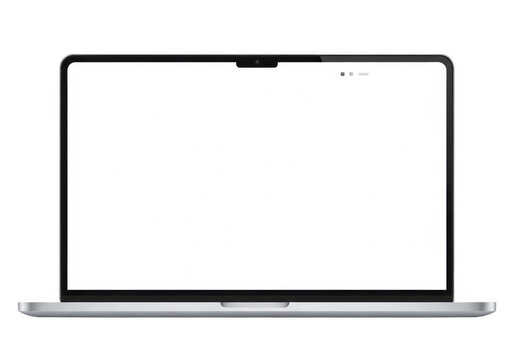 A sleek and modern laptop with a blank screen and a silver finish. isolated on transparent background