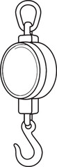 Hanging Scale Side View Line Art Icon © VanChien