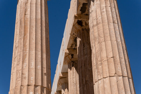 The columns of Parthenon, Acropolis, Athens, Greece