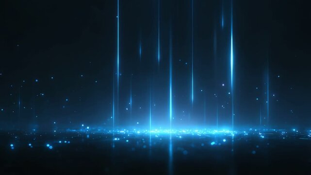 A stunning abstract background featuring luminous blue rays of light descending from the dark void. This captivating image evokes a sense of depth and infinite possibilities.