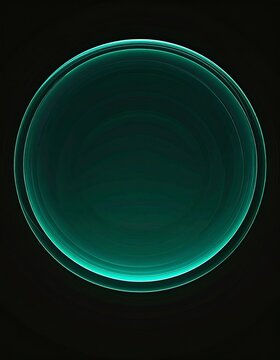 Glow Green Circle with Pixelated Edges on Black Background Pattern