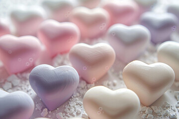 Obraz premium Ethereal Valentine Hearts in Pale Pink and Creamy White