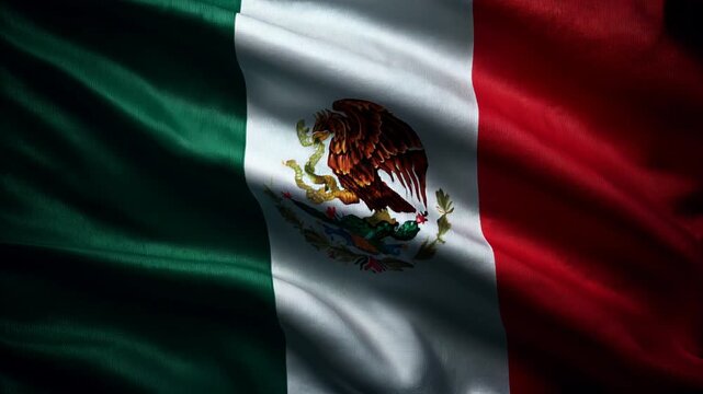 mexican flag waving in the wind. flag of mexico
