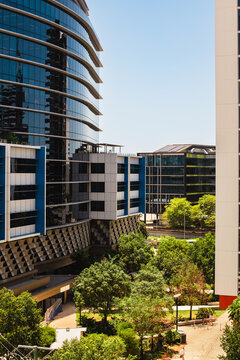 modern office building and open green space