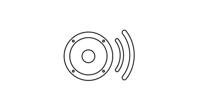 Speaker Icon with Radiating Sound Waves on Isolated White Background