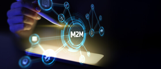Fototapeta premium Machine-to-Machine Communication and Connectivity in Smart Industry Networks.