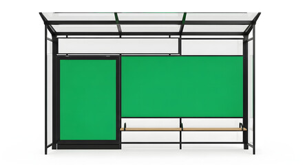 Obraz premium A sleek black metal shelving unit with green boards displayed from a front viewpoint