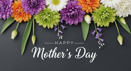 Vibrant floral arrangement celebrating mother's day with colorful blooms