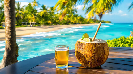 fresh drink on the beach