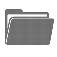 Folder File Management Icon in Minimal Flat Gray Design Isolated on White Background