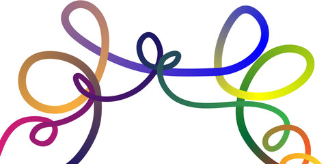 Vibrant multicolored swirling ribbon art design