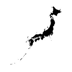 Fototapeta premium Japan country map silhouette vector illustration