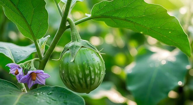 Vibrant Purple Eggplant on White Background
