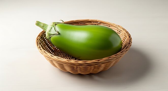 Vibrant Purple Eggplant on White Background