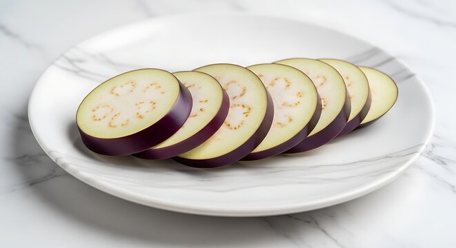 Vibrant Purple Eggplant on White Background