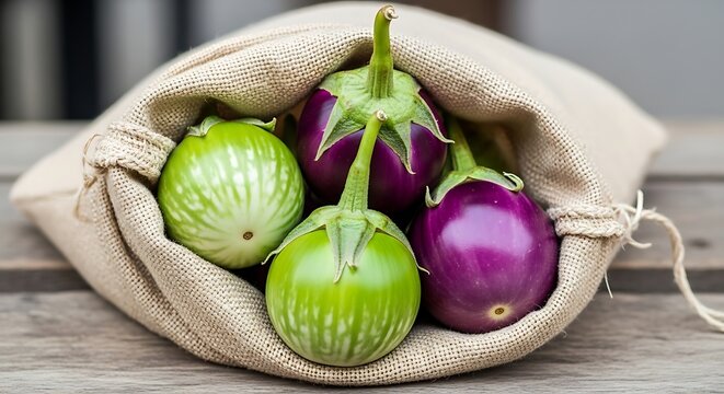 Vibrant Purple Eggplant on White Background