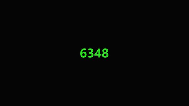 Number counter animation from 0 to 10000 numbers on a transparent background, Animated counting Numbers from zero to ten thousand with alpha channel, Counting number animation in 4K

