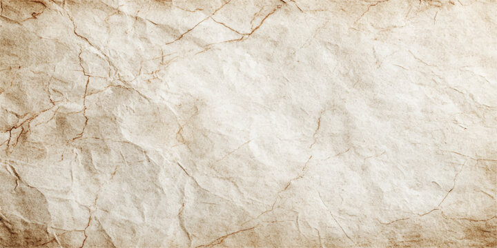 A vintage brown parchment background featuring a heavily crumpled and aged paper texture with a wrinkled, grungy surface and torn edges for an antique design backdrop