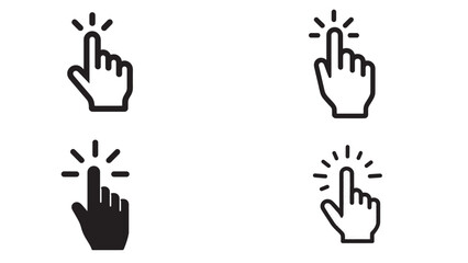Obraz premium Hand Cursor Click Icon Set for UI UX Design and Interactive Web Interface Concept