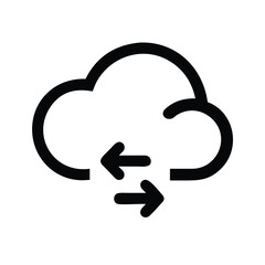  Cloud Backup Symbol with Data Transfer Arrows Minimalist Flat Design vector illustration