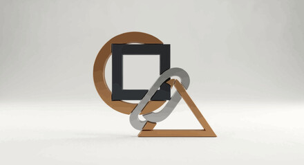 Abstract geometric shapes composition on white background modern design