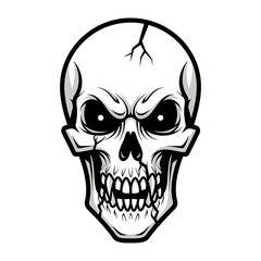 Fototapeta premium Black and White Skull Illustration Design.