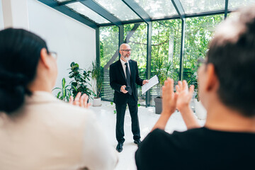 Businessmen and businesswomen making a corporate party