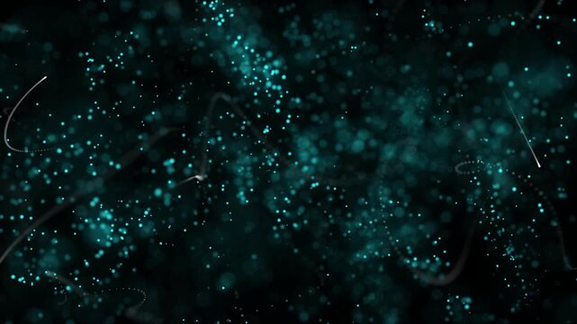 Abstract background with particle motion background. Colorful blue particles shining motion explosion. Christmas, New Year, holiday, wedding intro outro 3d animation