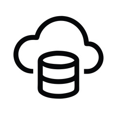 Obraz premium Cloud Database Storage Icon Minimalist Design Vector Illustration