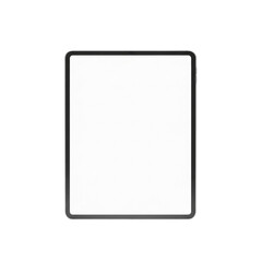 Empty White Frame with Black Border, Mockup Template Isolated on Transparent Background