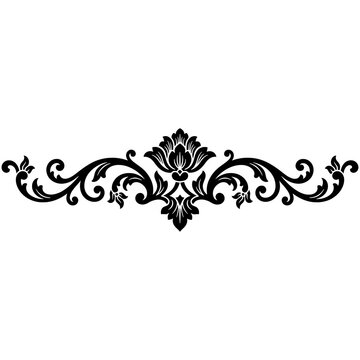 Decorative Symmetrical Floral Ornament and Filigree Vector Design
